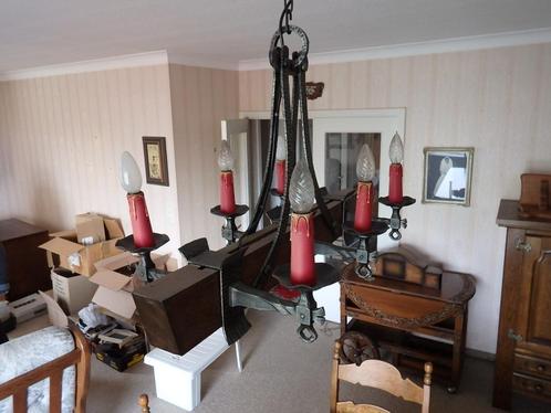 Antiek gietijzeren hanglamp, Antiek en Kunst, Antiek | Verlichting, Ophalen