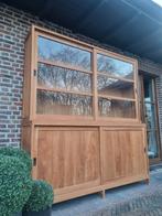 Teak vitrinekast/buffetkast GRATIS LEVERING, Ophalen, Met deur(en), 200 cm of meer, 150 tot 200 cm