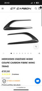 Mercedes c63 w205 coupé carbon fibre wing trims, Enlèvement ou Envoi