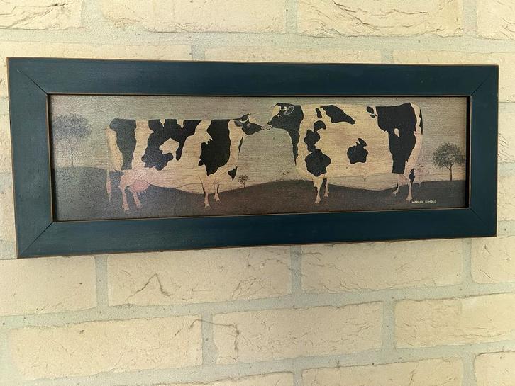 Landelijke Schilderij en bijbehorend krijtbord Warren Kimble, Antiek en Kunst, Kunst | Schilderijen | Klassiek, Ophalen