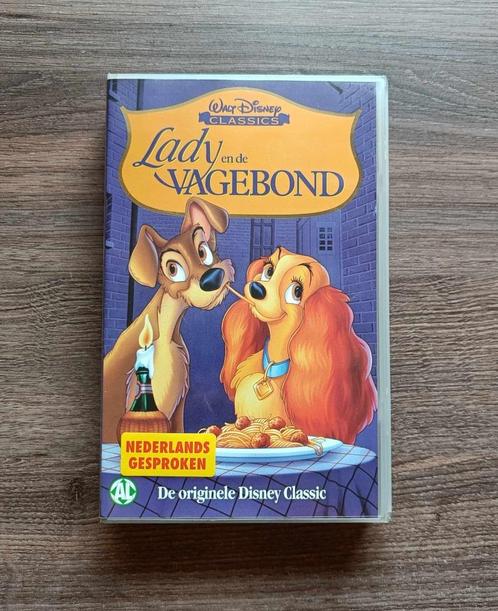 VHS - Lady en de Vagebond - Nederlands - Walt Disney - €4, Cd's en Dvd's, VHS | Film, Gebruikt, Nederlandstalig, Alle leeftijden