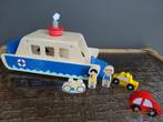 Stevige, houten veerpont- boot met allerlei figuurtjes erbij, Ophalen of Verzenden