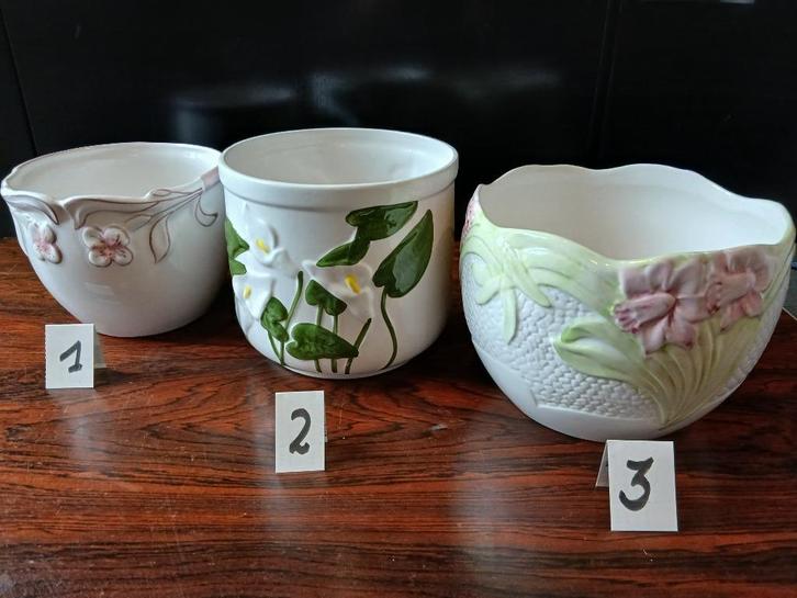 Vintage bloempot Martan Portugal + Bloempotten keramiek 80s, Tuin en Terras, Bloempotten, Binnen, Ophalen of Verzenden