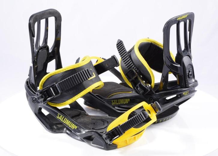 L snowboard bindingen SALOMON PACT UNITE, black/yellow, Sport en Fitness, Snowboarden, Gebruikt, Bindingen, Verzenden