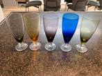 Set 5 st gekleurde vintage glazen, Ophalen of Verzenden, Zo goed als nieuw