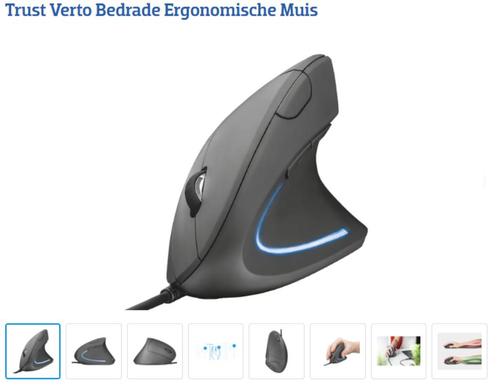 Trust Verto bedrade ergonomische muis - nieuw in verpakking, Informatique & Logiciels, Souris, Neuf, Souris, Filaire, Enlèvement