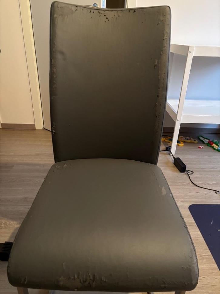 Eetkamerstoelen, Huis en Inrichting, Stoelen, Gebruikt, Vijf, Zes of meer stoelen, Kunststof, Metaal, Ophalen