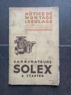 Livre sur le montage et le réglage des carburateurs SOLEX, Livres, Général, Utilisé, Enlèvement ou Envoi