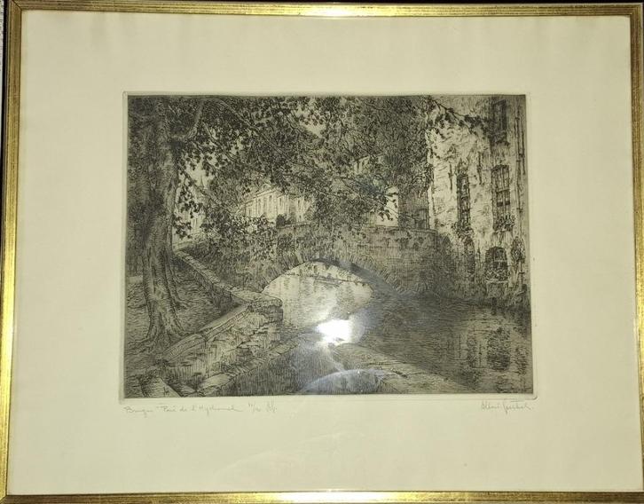 Set 2 etsen Albert Goethals, Antiek en Kunst, Kunst | Etsen en Gravures, Ophalen