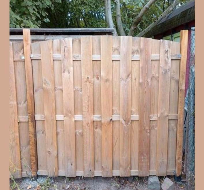 30x tuinschutting hout boog, Tuin en Terras, Schuttingen, Zo goed als nieuw, Hout, 1 tot 2 meter, Minder dan 3 meter, Ophalen of Verzenden