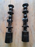 2 kandelaars  in donkerbruin/ zwart hout, Enlèvement