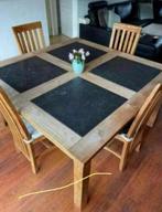 Table de salle à manger en teck, Teck, 100 à 150 cm, Cinq personnes ou plus, Carré