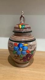 Grote keramische dekselvaas H. Bequet - handbeschilderd, Antiek en Kunst, Antiek | Keramiek en Aardewerk, Ophalen