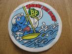 16 cm Sticker BP De Smurfen Smurf The Surf Peyo, Verzamelen, Stickers, Ophalen of Verzenden, Zo goed als nieuw, Strip of Tekenfilm