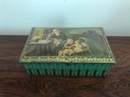 Mooi oud blik blikken doos huiselijk tafereel, Verzamelen, Blikken, Ophalen of Verzenden, Zo goed als nieuw