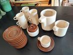 vintage Espresso set bruin en beige, Antiek en Kunst, Ophalen of Verzenden