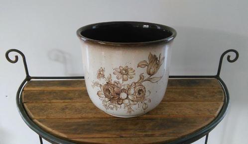 Vintage retro bloempot Scheurich keramik Ø 22,5cm, Jardin & Terrasse, Pots de fleurs, Intérieur, Enlèvement ou Envoi