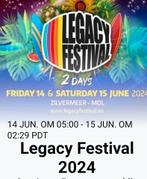 Legacy festival ticket + camping, Meerdaags, Eén persoon