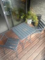 Metalen tafel + 2 stoelen, Tuin en Terras, Ophalen, Gebruikt, Tuinset