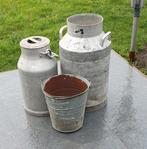 2 Melkkitten, emmer en zinken bad, Tuin en Terras, Ophalen