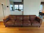 4 zits vintage look bruin leder, Huis en Inrichting, Ophalen, Zo goed als nieuw