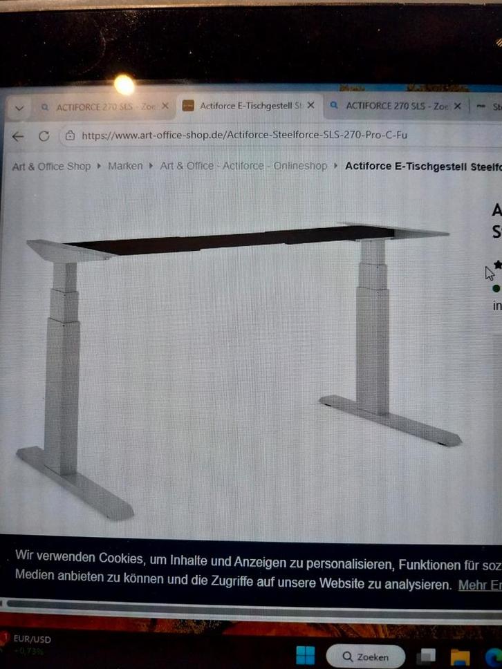 Actiforce coated staal hoog laag tafel 270SLS PRO elektrisch, Huis en Inrichting, Bureaus, Bureau, Elektrisch, Ophalen of Verzenden