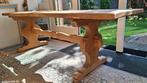 Massief  eiken kloostertafel eettafel 215x81x76, Landelijk. vintage, Eikenhout, 200 cm of meer, Zo goed als nieuw