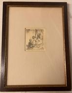 Originele ets jakob smits Aan de schandpaal 1855 - 1928, Antiek en Kunst, Ophalen of Verzenden