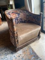 Gratis Antiek zeteltje met hoge vering, Huis en Inrichting, Fauteuils, Ophalen, Zo goed als nieuw, Stof
