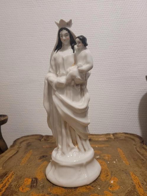 Ancienne Vierge à l'enfant XIXe porcelaine Vieux Bruxelles, Antiquités & Art, Antiquités | Objets religieux, Enlèvement