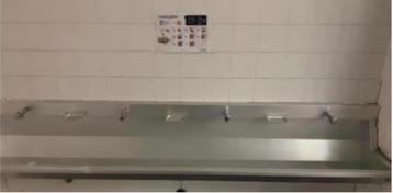 lange wasbak/ lavabo inox, Enlèvement, Utilisé, Inox