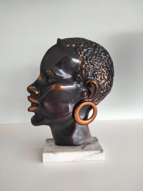 brocante beeld metaal, Antiek en Kunst, Kunst | Overige Kunst, Ophalen of Verzenden