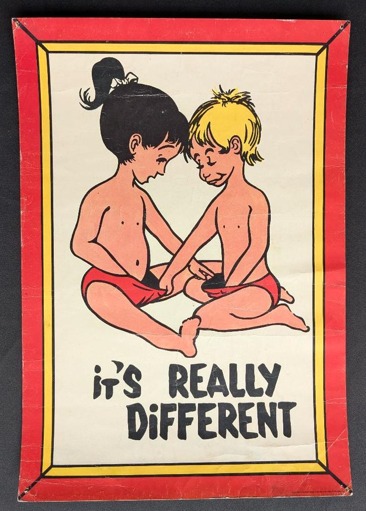 affiche vintage - c'est vraiment différent, Collections, Posters & Affiches, Utilisé, Autres sujets/thèmes, A1 jusqu'à A3, Rectangulaire vertical