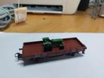 Marklin Ho flatbedwagen met trekker, Hobby en Vrije tijd, Wisselstroom, Wagon, Ophalen of Verzenden, Zo goed als nieuw