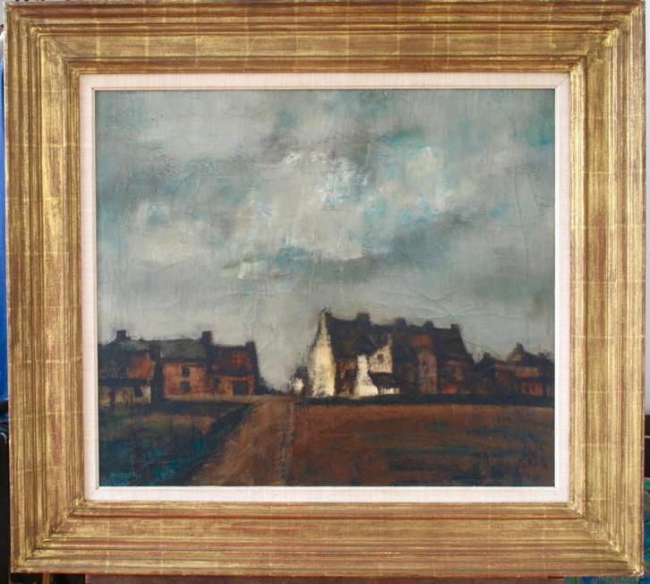 Arsène Detry (1897-1981)  " Le sentier à Pâturages ", Antiek en Kunst, Kunst | Schilderijen | Klassiek, Ophalen of Verzenden