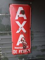Ancienne plaque émaillée bombée AXA, Enlèvement