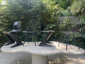 4 chaises kangourou Vitra Eames DKW et Ernst Moeckl, Enlèvement, Comme neuf, Noir