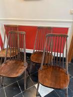 4 Chaises en bois vintage, Gebruikt, Ophalen of Verzenden, Vier, Hout