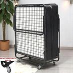 Opklapbed / Vouwbed / 350€mwp - Vino - 90x200 - Zwart - 15, Ophalen, Zo goed als nieuw, Zwart, Stof