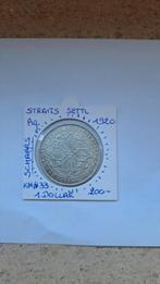 Straits settlements 1 dollar 1920 AG TOPMUNTJE SCHAARS !!!!!, Enlèvement ou Envoi