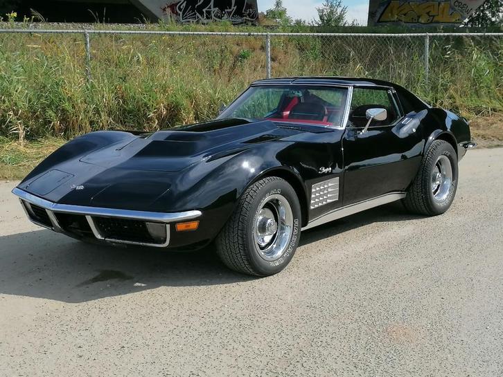 1971 Chevrolet Corvette Stingray C3 Targa V8, Auto's, Oldtimers, Particulier, Chevrolet, Benzine, Coupé, 2 deurs, Automaat, Zwart