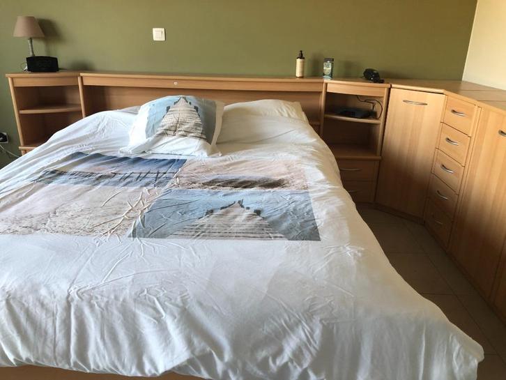 volwassen bed 160 cm x 200 cm, Huis en Inrichting, Slaapkamer | Bedden, Gebruikt, Tweepersoons, 160 cm, 200 cm, Hout, Bruin, Ophalen