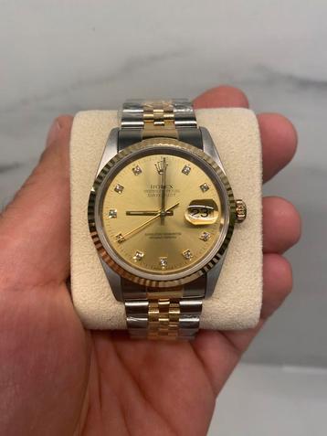 Rolex datejust 36 gold diamond 18k beschikbaar voor biedingen