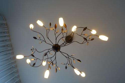 Mooie luster, Maison & Meubles, Lampes | Suspensions, Comme neuf, 75 cm ou plus, Verre, Métal, Enlèvement