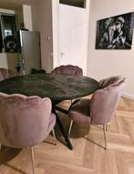 Mangohout eettafel rond circa 150cm, Huis en Inrichting, Tafels | Eettafels, Ophalen, Rond, Zo goed als nieuw, 100 tot 150 cm