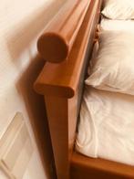 Belgische bedden in walnoot, Ophalen, 90 cm, Eenpersoons, Bruin