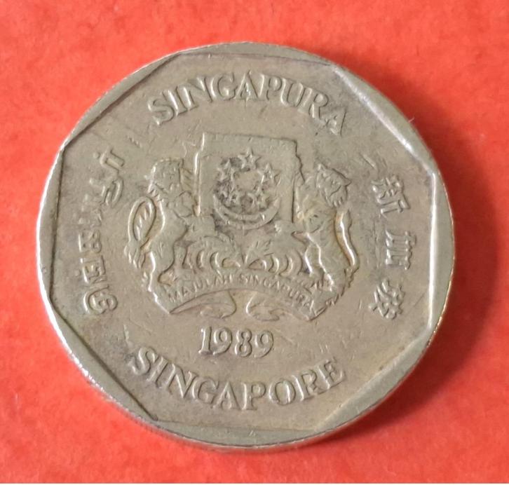 Munt van 1 dollar - Singapore - 1989, Postzegels en Munten, Munten | Azië, Losse munt, Zuidoost-Azië, Verzenden