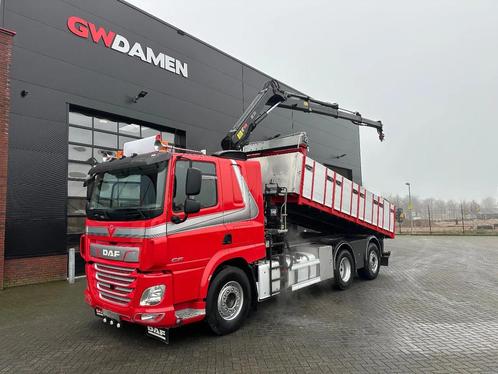 DAF CF 440 6x2 Kipper/Kraan Euro 6 (bj 2017), Auto's, Vrachtwagens, ABS, Achteruitrijcamera, Airconditioning, Centrale vergrendeling