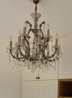 Kristallen luchter – 13 lichtpunten - antiek jaren 50/60, Ophalen, Gebruikt, Glas