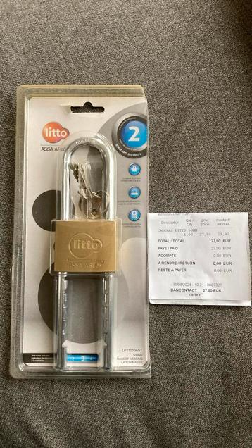 Litto Assa Abloy cadenas neuf laiton massif 50mm de largeur, Neuf